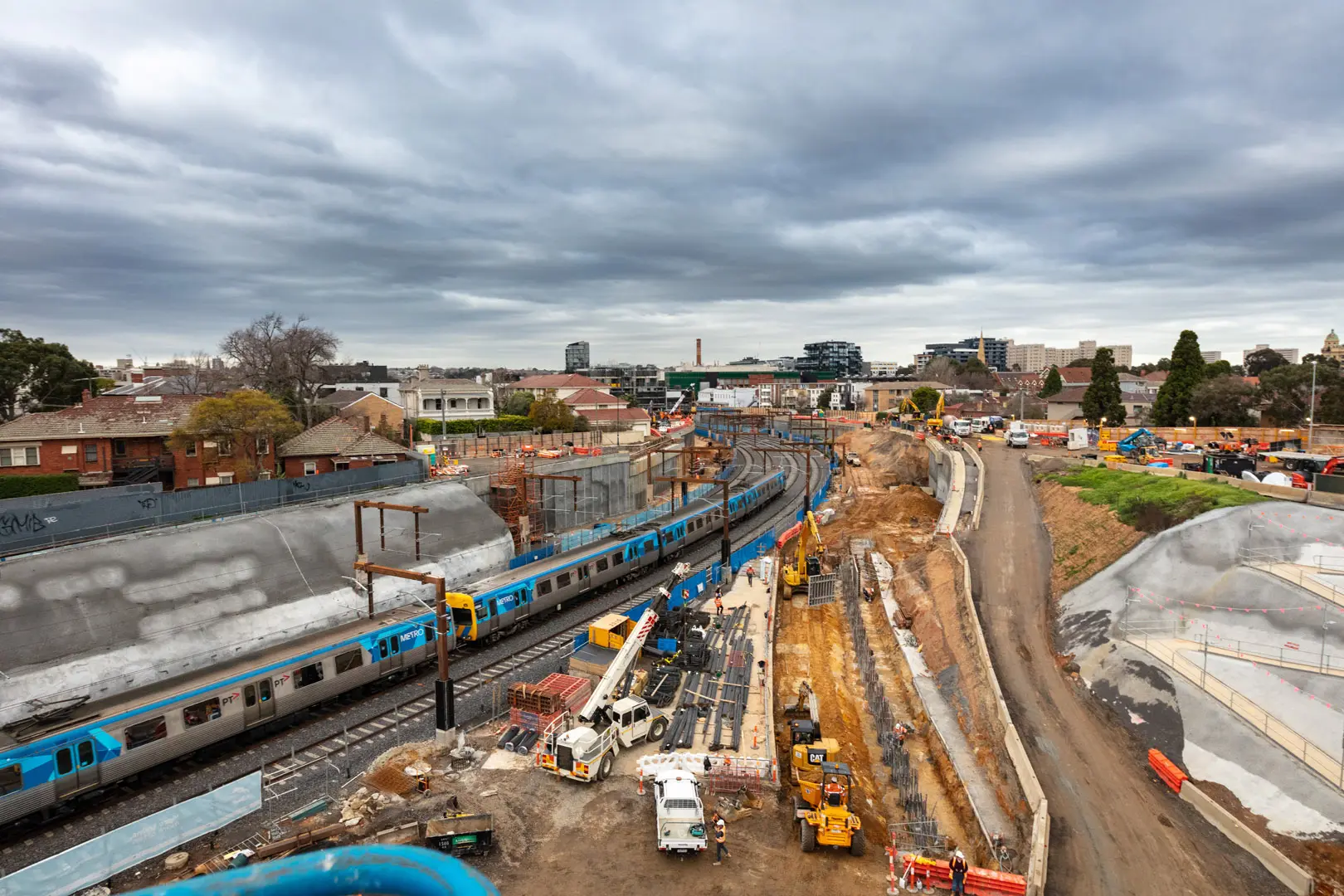 urban construction project moving soil