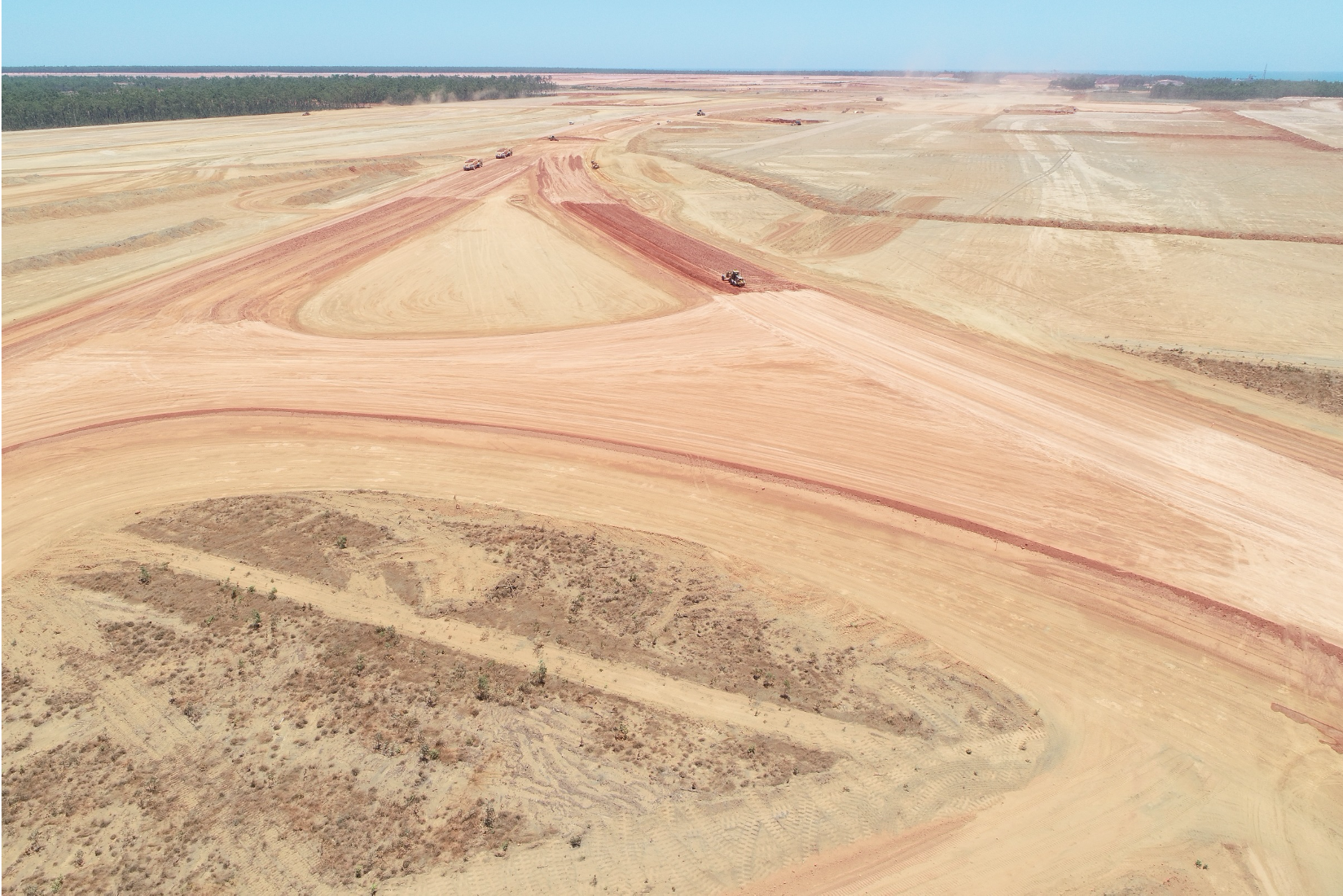 earthmoving project aerial yellow soil