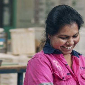 woman in soil testing laboratory