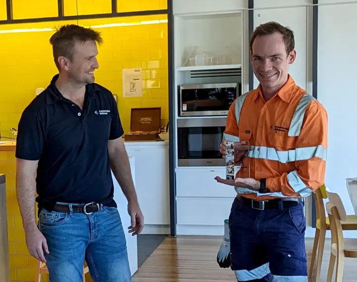 Engineering Area Manager Morgan Midgley with Jack Roache, Young Professional of the Year 2022.