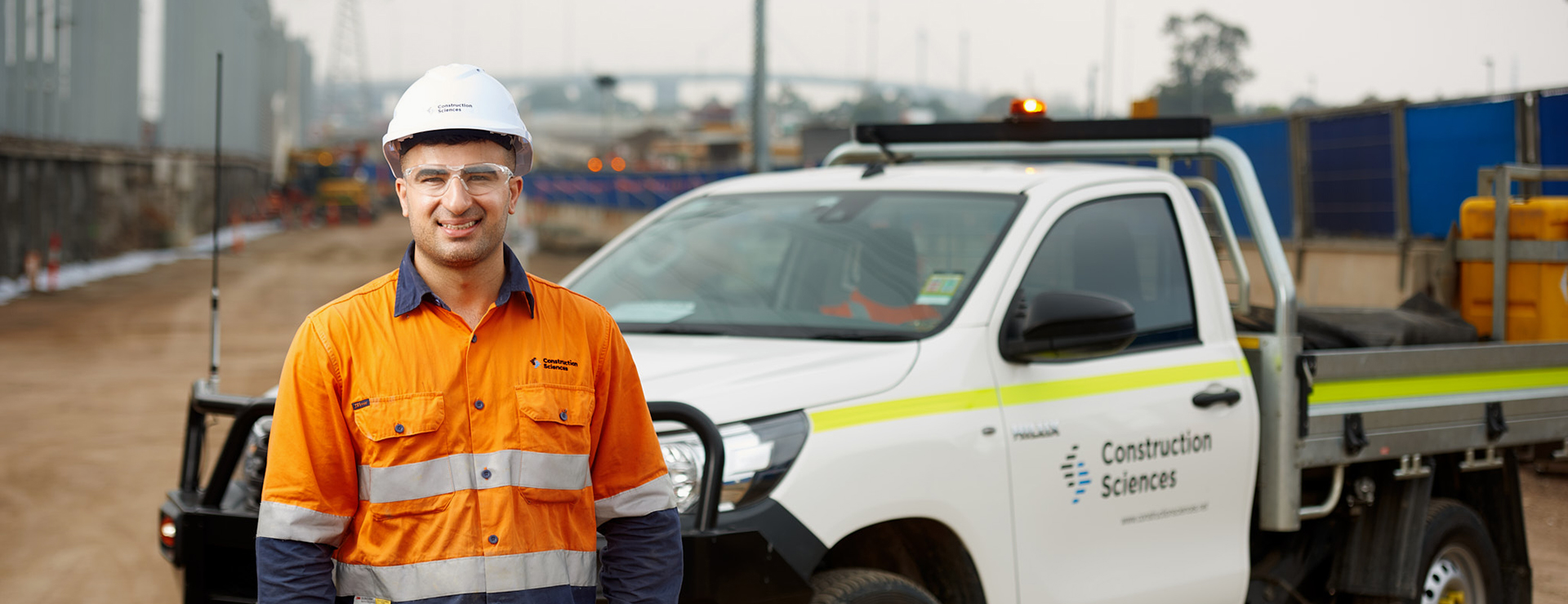 man with ute at industrial site