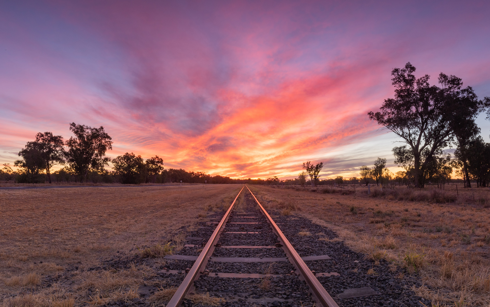  Sunset Over Railway Tracks