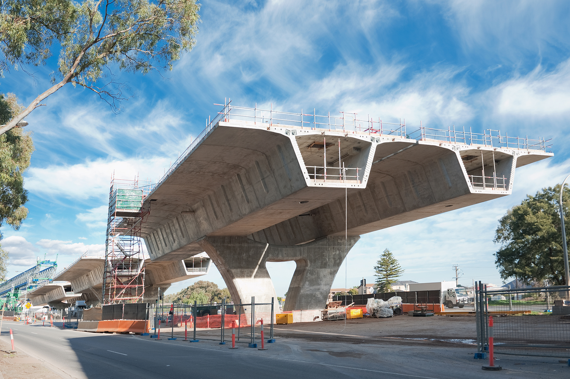 construction of concrete bridge