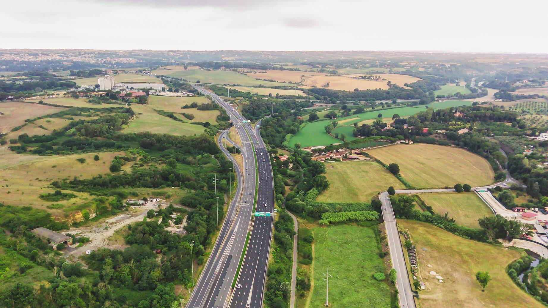 aerial photo of highway